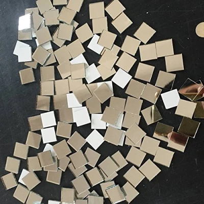 Image of Set of 200pcs Small Square Glass Crafts, Real Mirror Mosaic Tiles (1x1cm)