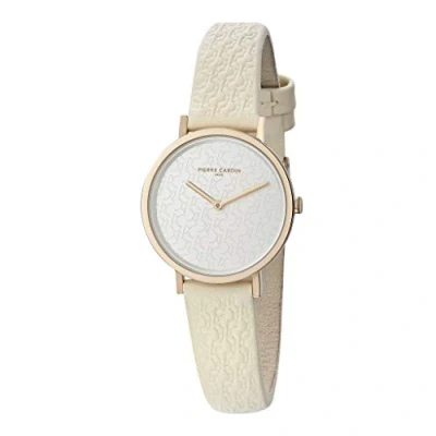 Image of Pierre Cardin Belleville Pc Monogram WoMens Cream Watch CBV.1500 Leather One Size