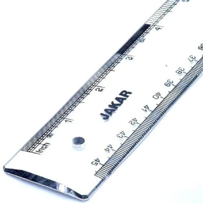 Image of Jakar 45cm / 18 Inch Clear Perspex Ruler 1/2 MM cm Inches Professional Use 3062