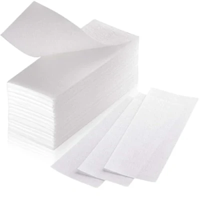 Image of Fleece Strips for Warm Wax and Sugar Paste [Pack of 150] Skin friendly Tear Resistant Hair Removal Made Any Type Depilation on Leg, Chest, Back, Intimate Area Face