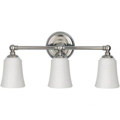 Image of Huguenot Lake 3 Light Bathroom Over Mirror Polished Chrome IP44, G9