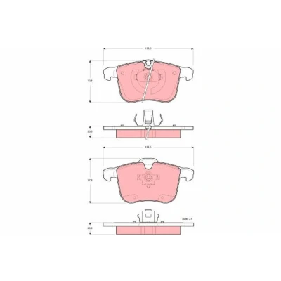 Image of 12802167 Brake pad set TRW GDB1567 prepared for wear indicator SAAB: 9 3 Saloon, Convertible, Estate, VAUXHALL: Vectra Mk2 Kombi