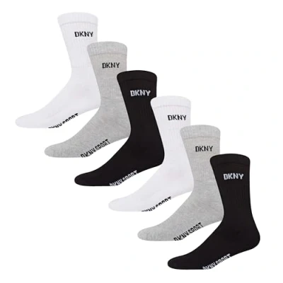 Image of DKNY Men&#039;s Sport Socks 6 Pack in Black/White/Grey