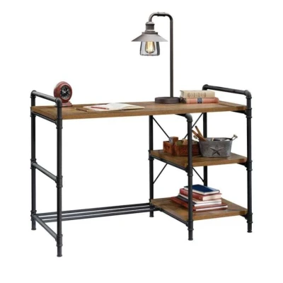 Image of TEKNIK 5423505 Iron Foundry Desk Checked Oak