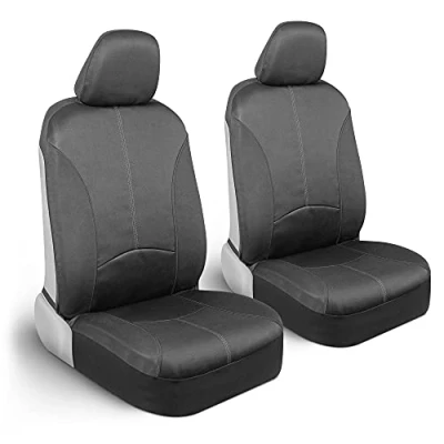 Image of Motor Trend SpillGuard Waterproof Seat Covers for Front Seats, Gray Stitching Durable Neoprene Car Protectors, Easy to Install, Interior Auto Truck Van SUV