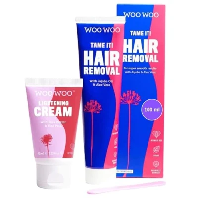 Image of WooWoo It Takes Two! Natural Intimate Hair Removal Cream 100ml &amp; Lighten It! Skin Brightening 40ml