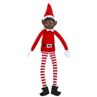 Image of SKYTE® Elves Behaving Badly Long Leg Soft Body Vinyl face elf with hat &amp; tag, Black, Pack of 1