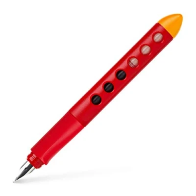 Image of Faber Castell Scribolino 149862 School Fountain Pen for Left Handed Users, Red, Pack of 1