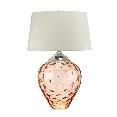 Image of Samara Large Table Lamp Salmon tinted Glass