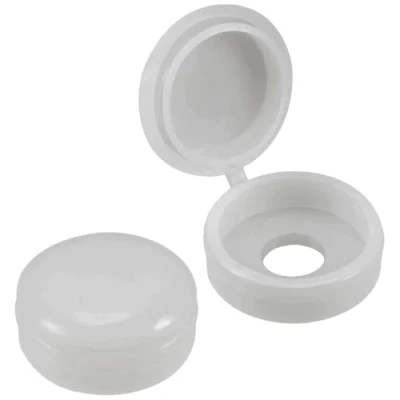 Image of Merriway® BH01144 (50 Pcs) White Plastic Screw Cup and Covers to Fit No. 6 &amp; 8 Screws Pack of 50 Pieces