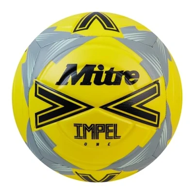 Image of Mitre Impel One 2024 Soccer Ball (5) (Yellow/Black/Gray)