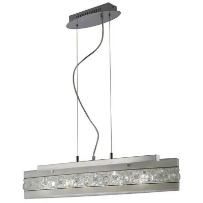 Image of Cosmic Ceiling Pendant Bar 5 Light Polished Chrome, Glass, Crystal