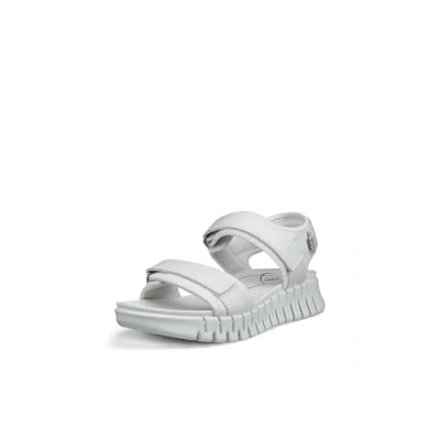 Image of ECCO Gruuv SOL Platform sandals, Women&#039;s, Size: 6.5 7, White Leather and textile