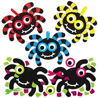 Image of Baker Ross Spider Mix and Match Halloween Decoration Craft Kit Pack of 8, Kits for Kids, Foam Arts Crafts (AX263)