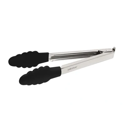 Image of Wiltshire Classic Kitchen Tongs 26cm, Cooking &amp; Serving Tongs, Salad BBQ Heat Resistant Utensil, Non Stick, Scratch PBT Head, Stainless Steel Handle, 26x4x4cm, Silver Grey