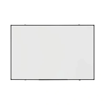 Image of BoardsPlus Economy Magnetic Whiteboard, 90 x 60 cm, Dry Wipe Lacquered Steel Surface, Black Tech Alloy Frame, White