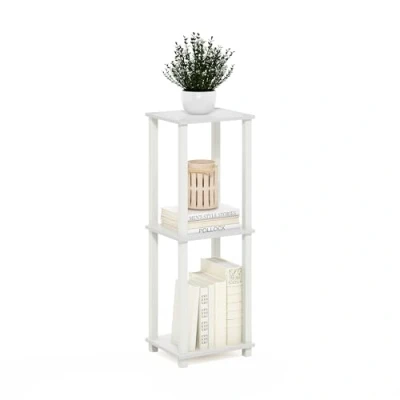 Image of Furinno End, Side Table, Nightstand, Engineered Wood, White/White, 2 Pack