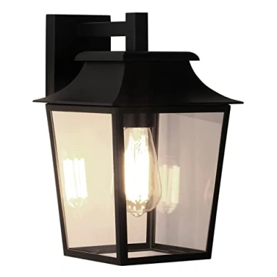 Image of Richmond Outdoor Wall Lantern Textured Black, E27
