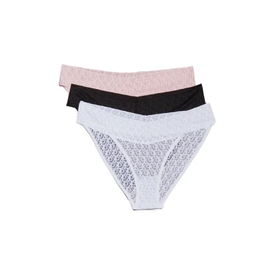Image of Calvin Klein Underwear LOW RISE Bikini 3 PACK Briefs, Women&#039;s, Size: XS, Black/classic white/buff pink