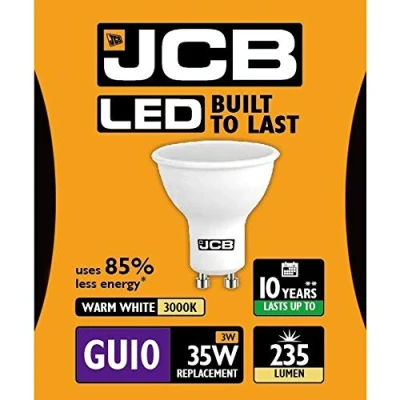 Image of JCB 3w = 35w / 5w 50w LED GU10 100deg 3000k (Warm) 6500k (Daylight) (3w (35w), (Warm White))