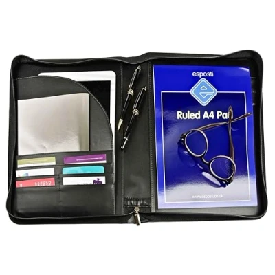 Image of Esposti Executive PU Leather A4 Zipped Conference Document Folder