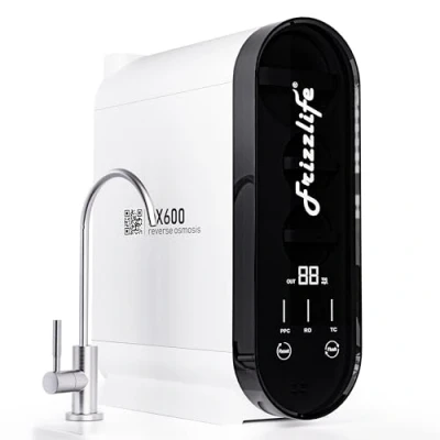 Image of Frizzlife RO Reverse Osmosis Water Filtration System Alkaline &amp; Remineralization, Superb Taste, Tankless, 500 GPD Fast Flow Filter, 1.5:1 Pure to Drain, Reduces TDS, Brushed Nickel Faucet