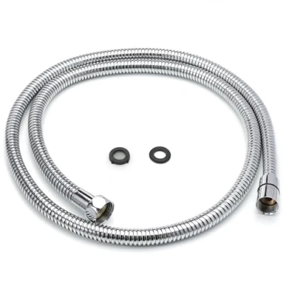 Image of H&amp;S Stainless Steel Shower Hose with 2 Washers 1.25m (49) Extra Long Universal Replacement Chrome Finish Anti Kink &amp; High Flow Flexible Handheld Extension
