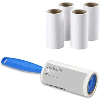 Image of 1ABOVE Lint Roller, 5 Sticky Replacement Heads with 1 Handles, Total 300 Easy Peel Sheets, Quickly Removes Animal Fur, Cat &amp; Dog Hair, Dust Fluff from Clothes, Furniture, Carpet…