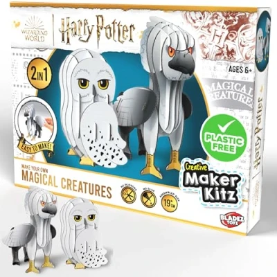 Image of BLADEZ Harry Potter Toyz Make Your Own Magical Creatures Kit Fun &amp; Easy Gifts with Hedwig Buckbeak Sustainable Art Set for Kids 6 12 Eco Friendly Materials