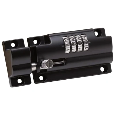 Image of Sterling CLB110BK 110mm 4 Unique Combination Locking Bolt Black with Anti Tamper Security Fixing Screws, 110 mm