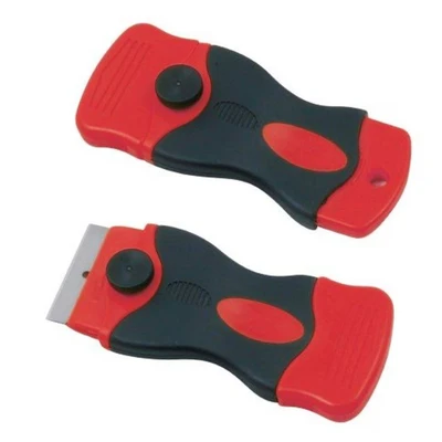Image of ProDec Contoured 1.5 inch Soft Grip Mini Scraper for Scratch Free Removal of Paint, Varnish, Adhesive, Stickers, Decals, Window Films and More from Glass, UPVC Metal, 1.5&quot;