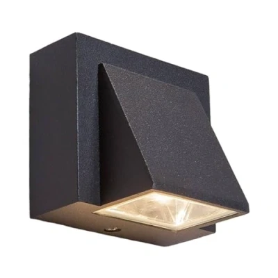 Image of LED Outdoor Wall Light &#039;Marik&#039; (Modern) in Black Made of Aluminium (1 Source,) from Lucande lamp for Exterior/Interior Walls, House, Terrace und Balcony