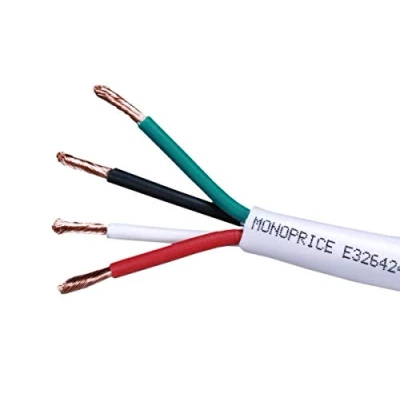 Image of Monoprice 104043 100 ft 18AWG CL2 Rated 4 Conductor Oxygen Free Pure Bare Copper Speaker Wire Cable
