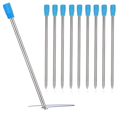 Image of 10 x 2.75&quot; Blue Ballpoint Pen Refills for Swarovski Pens, 7cm Ink Compatible with Crystal Element and Diamond Stylus Pens (10)