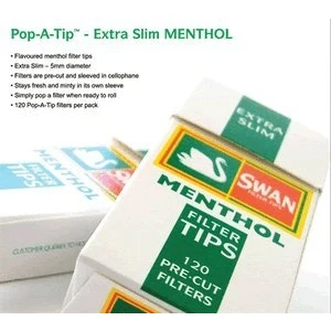 Image of Swan Menthol Extra Slim Filter Tips 120s x 20 Packs = 2400 (Full Box)