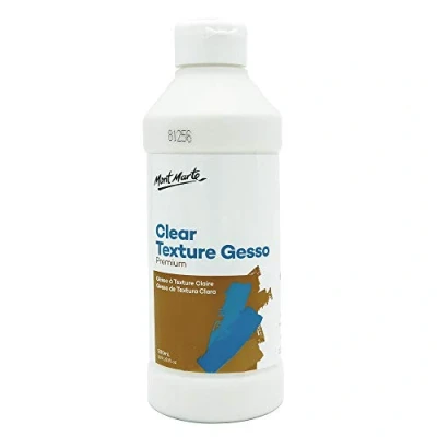 Image of MONT MARTE Premium Clear Texture Gesso 500ml (16.9oz), Suitable for Acrylic Paint, Oil Colour Pencils, Pastels, Graphite and Charcoal