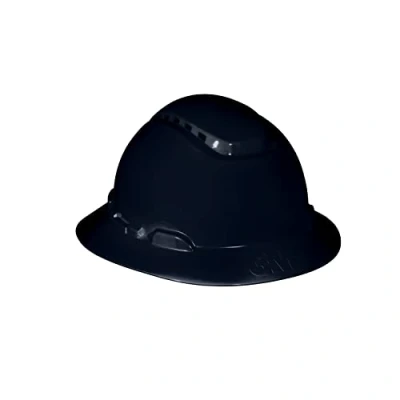 Image of 3M Full Brim Hard Hat H 812V, Black, 4 Point Ratchet Suspension, Vented&quot;