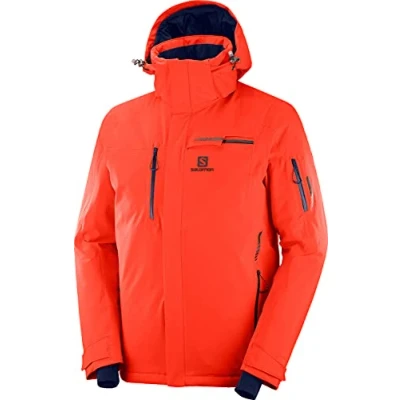 Image of Salomon Men&#039;s Ski Jacket with Hood, BRILLIANT JKT M, Synthetic Blend, Yellow (Citronelle), Size S, LC1192400