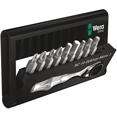 Image of Wera 05073645001 Ratchet Set Kraftform Kompakt Zyklop Mini 1, Silver