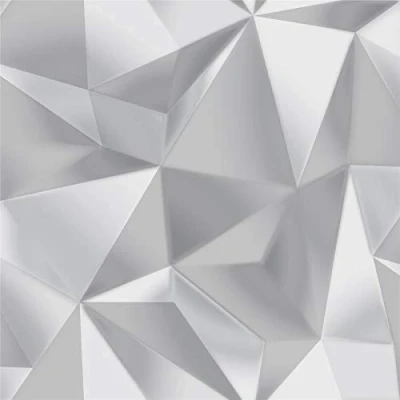 Image of Spectrum Geometric Triangles Wallpaper Grey/Silver Debona 5020
