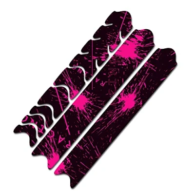 Image of AlphaShield Bicycle Frame Protector Chain Stays Protection Film Sticker Carbon MTB BMX Paint K099 (05 Racing Neon Pink)