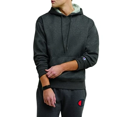 Image of Champion Men&#039;s Powerblend Pullover Hoodie Hoody, Granite Heather, L UK
