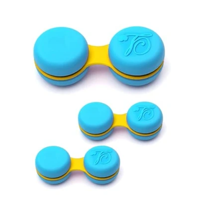 Image of SPORTS WORLD VISION 3 Pieces New Macaroon Light Blue Contact Lens Storage/Soaking Case for Left/Right Eyes Durable, Compact, Portable and Leakproof Cases Pcs