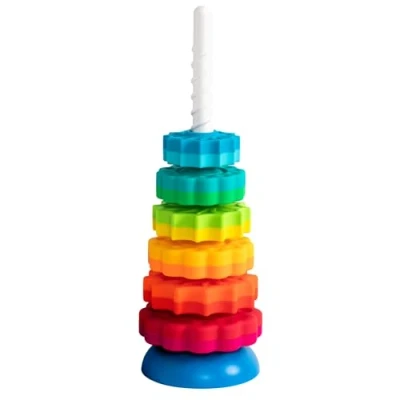 Image of Fat Brain SpinAgain Spinning Toy, Stacking Toy for Babies, Colourful Development the First Ever Twirling Educational Girls and Boys 12 Months Older
