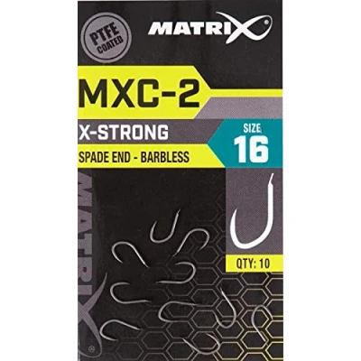 Image of Matrix MXC 2 Size 18 Barbless Spade End Super Sharp PTFE Coated Hooks for Pellets Corn Maggots Meat