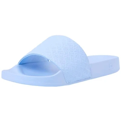 Image of Tommy Hilfiger Women MONOGRAM POOL SLIDE, Vessel Blue, 36 EU