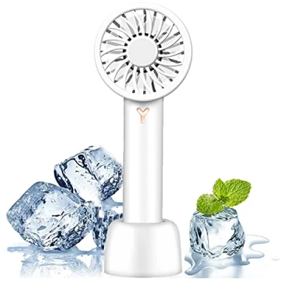 Image of Handheld Fan Rechargeable Mini USB Portable with 3 Speeds Silent Hand Held Fans Detachable Base 7 Blades Cooling Personal Desktop for Home Office School Travel Camping