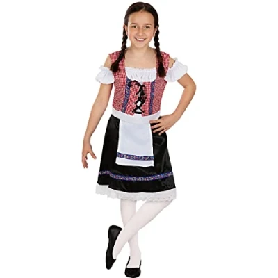 Image of Funidelia Oktoberfest Costume s for girl Tyrolean, Bavarian, Oktoberfest, Germany kids accessory fancy dress &amp; props Halloween, carnival parties Size 10 12 years Green