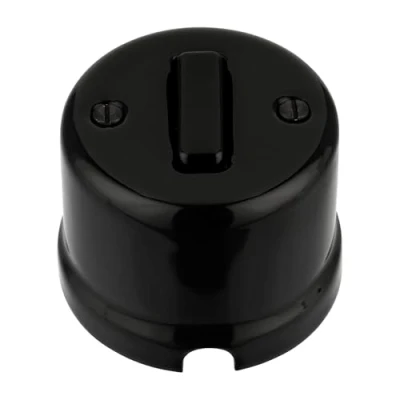 Image of ADAKAT Surface mounted porcelain retro, switch, toggle all in one, QR1 series black