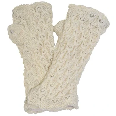 Image of Gheri Women&#039;s Warm Woolen Fleece Lined Hand Knitted Mittens Gloves Handwarmers CR